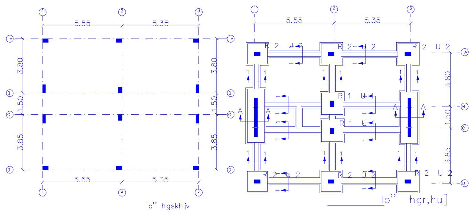 Structure Drawing Of Column Foundation Design Cadbull