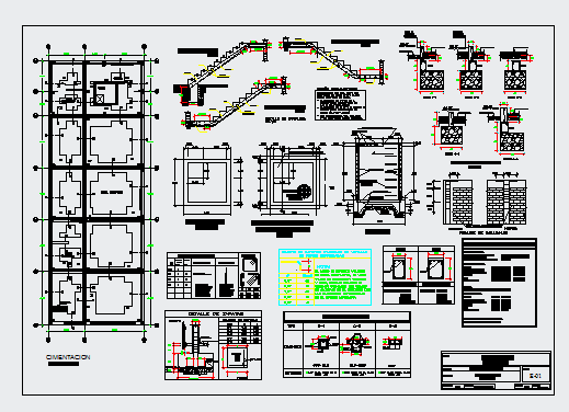 Structure and foundation detail drawing of residential house design ...