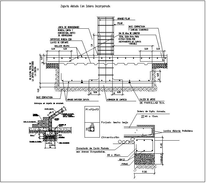 Structure detail view dwg file - Cadbull