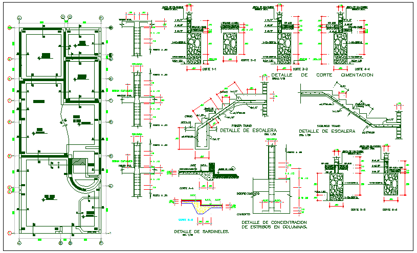 Structure detail view dwg file - Cadbull