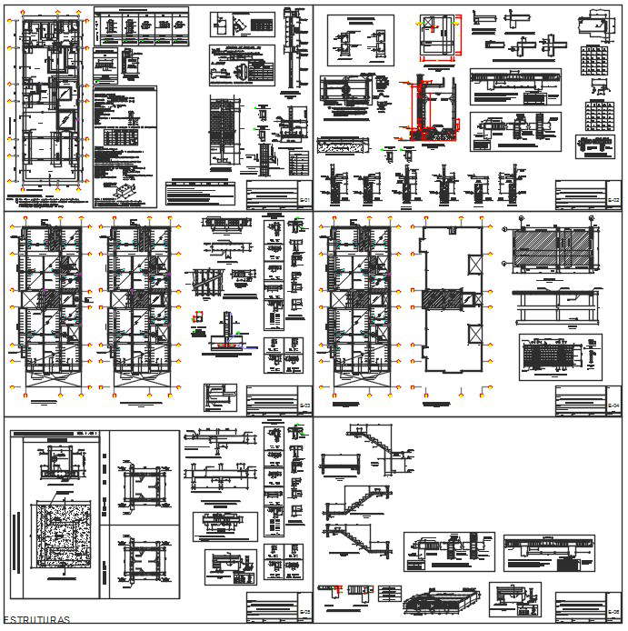 Structure multifamilar dwg - Cadbull