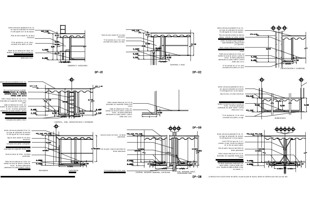 Structure view with detail of panel view dwg file - Cadbull