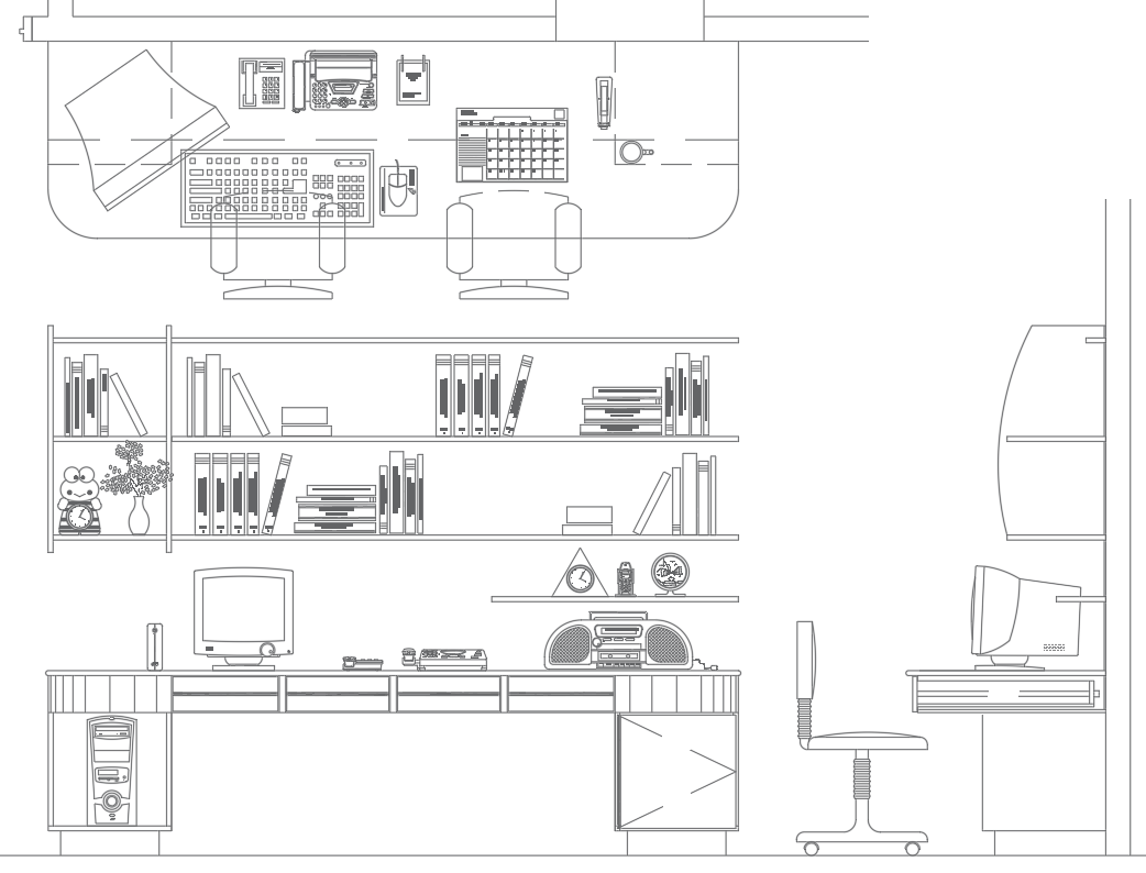 Study Table Design and Wall Interior Detailed Drawing In DWG File - Cadbull