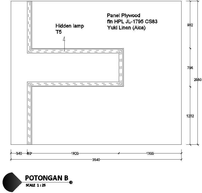 Study desk wall design details in AutoCAD, dwg file. - Cadbull