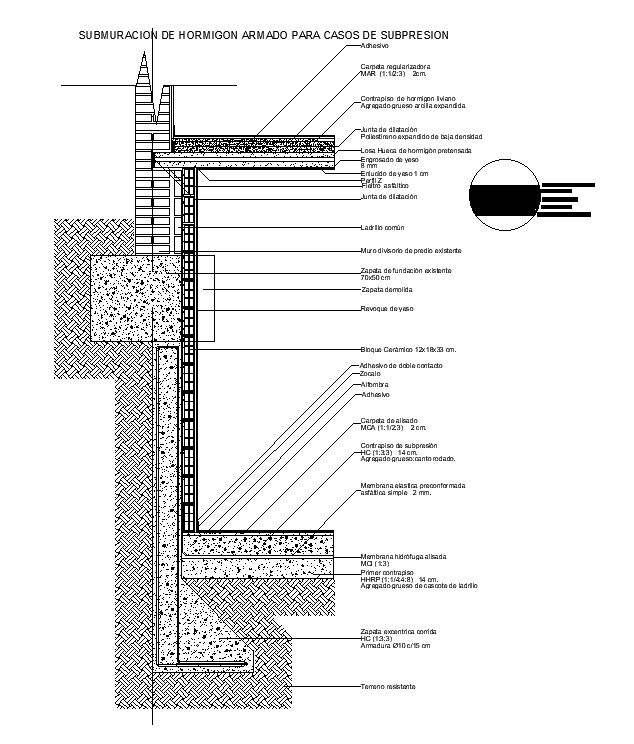 Submuration of reinforced concrete for cases of subpression structure ...