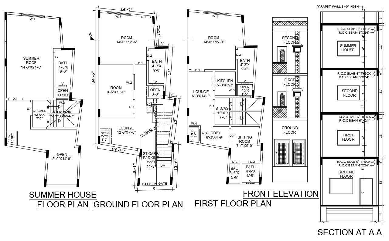 Summer House Plan AutoCAD File - Cadbull