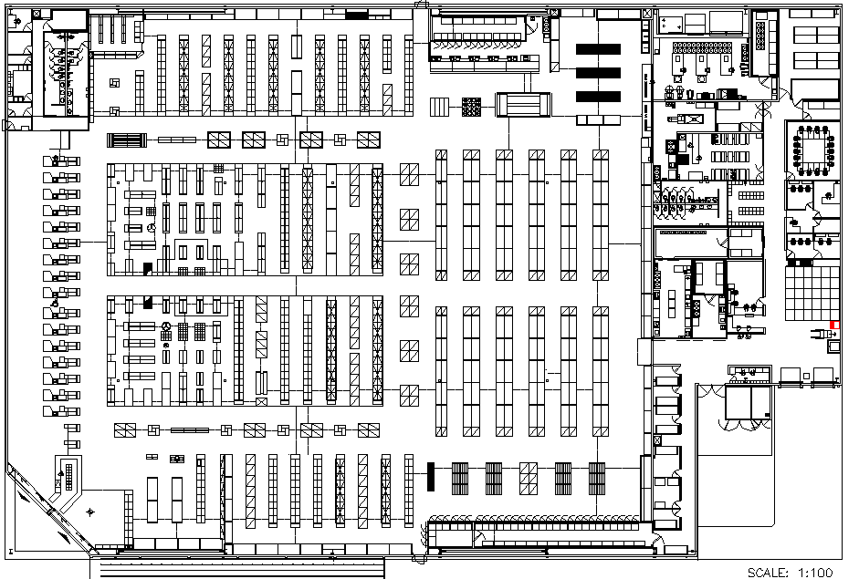 Super market architectural plan dwg file - Cadbull