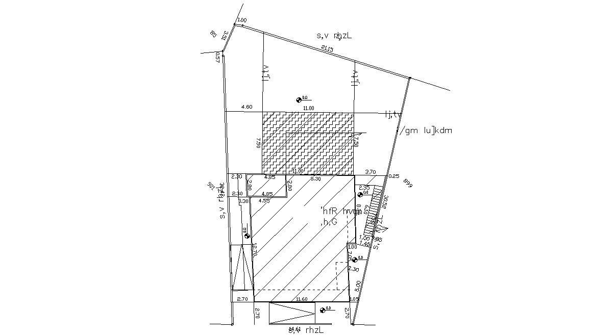 Survey Site And Building Demarcation Drawing AutoCAD File - Cadbull