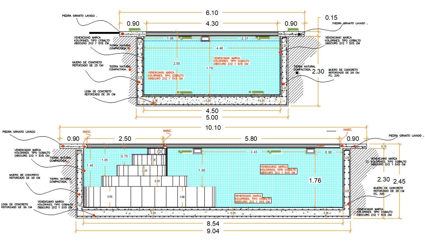 Swimming Pool Floor Plan With Description Detail CAD