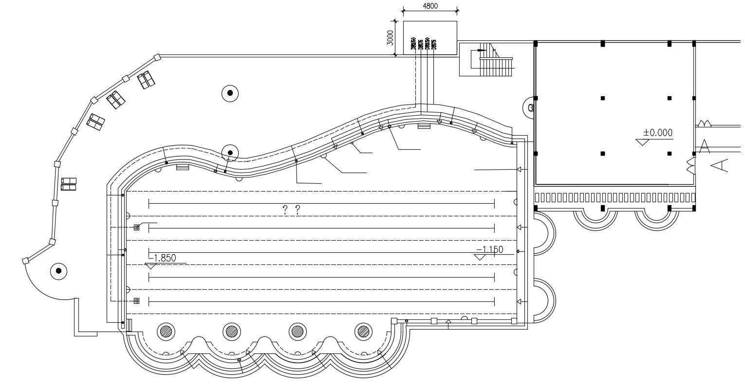 Swimming Pool Plan Design AutoCAD Drawing Cadbull