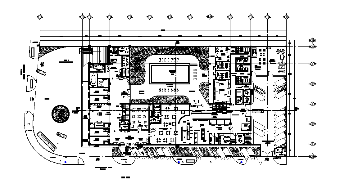 Swimming Pool Hotel Layout Plan AutoCAD Drawing DWG File - Cadbull