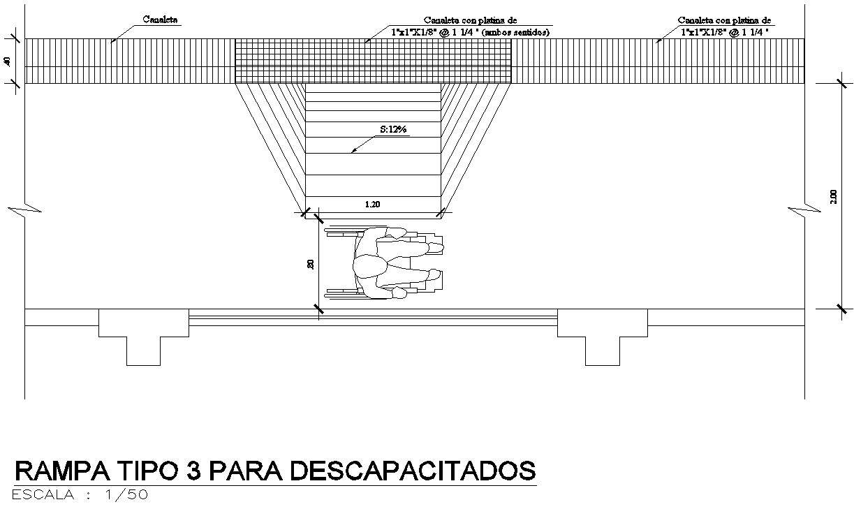 Top View Of Ramp With Detail Autocad Drawing Dwg File Cad Fi