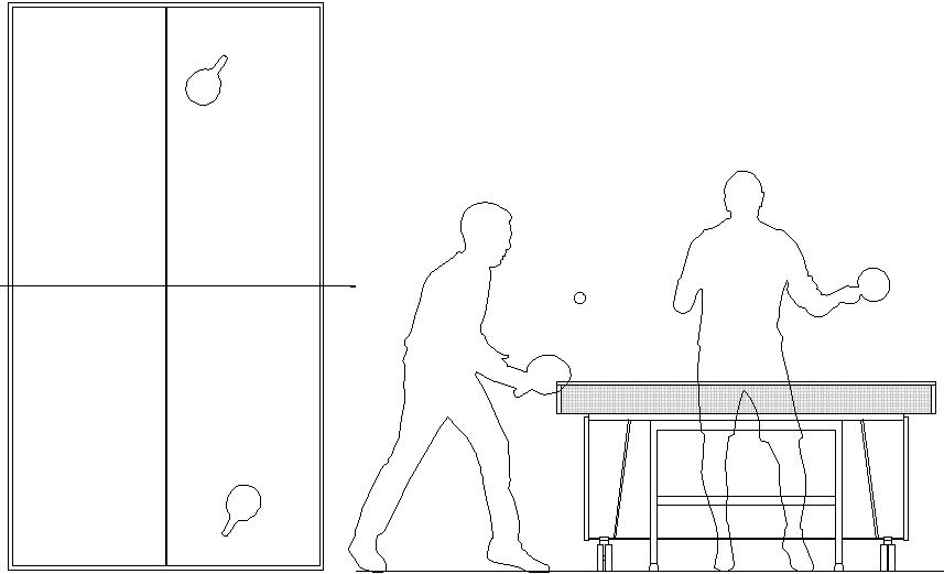 Table Tanis plan and elevation detail dwg file - Cadbull