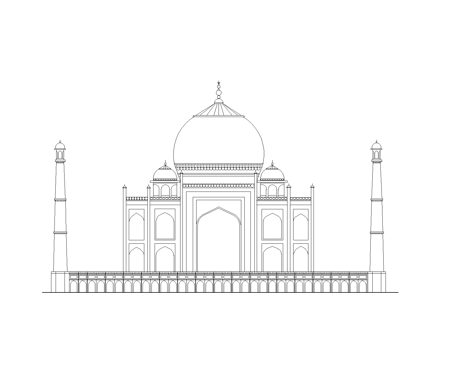 Taj Mahal High-Quality Drawing - Drawing Skill
