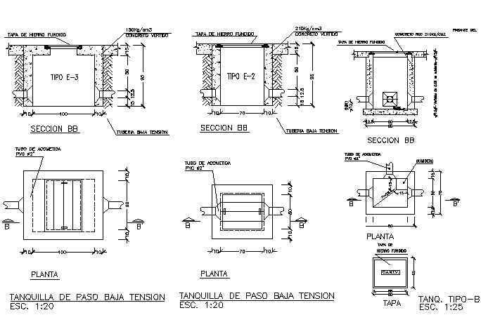 Tank flow section detail dwg file - Cadbull