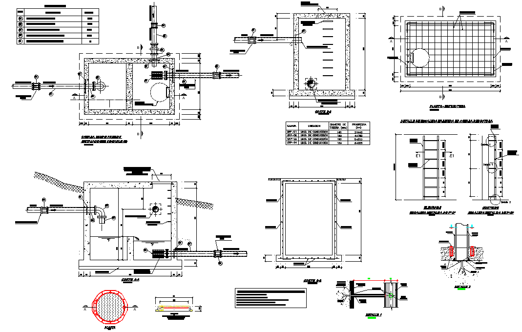 Tank plan and section autoacd file - Cadbull