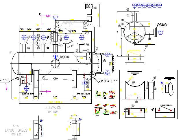 Tank pressure architecture project dwg file - Cadbull