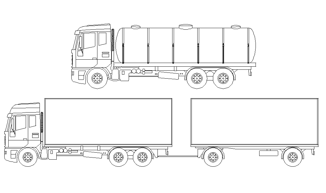 Container And Tanker Truck Cad Blocks Free Download Dwg File Cadbull Images