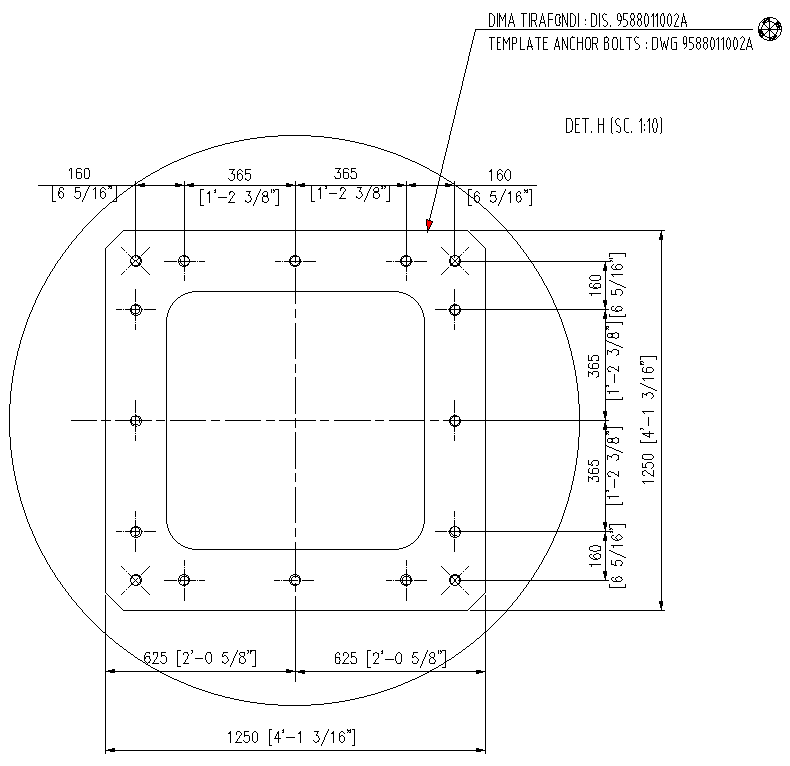 Template Anchor Bolts Section Detail DWG AutoCAD File - Cadbull