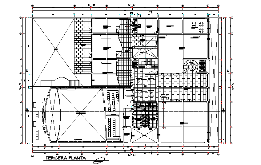 Terrace floor Commercial working plan detail dwg file - Cadbull
