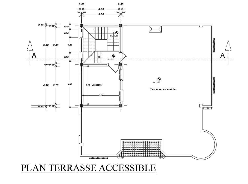 Terrace Plan Free Autocad Drawings Cadbull