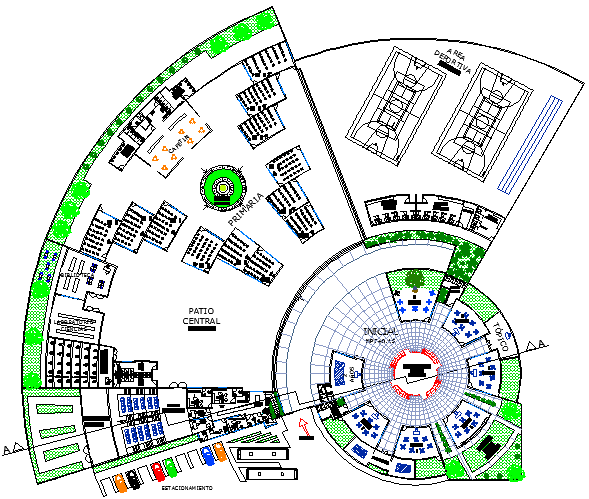 The Architecture Design of Education Center Elevation dwg file - Cadbull