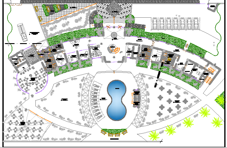 Hotel And Resort Architectural Layout Plan Dwg File Cadbull My Xxx