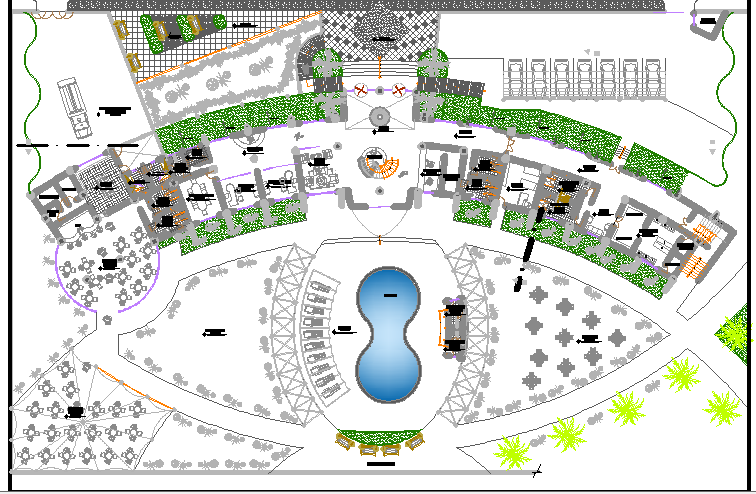 Resort Project Detail Dwg File Cadbull