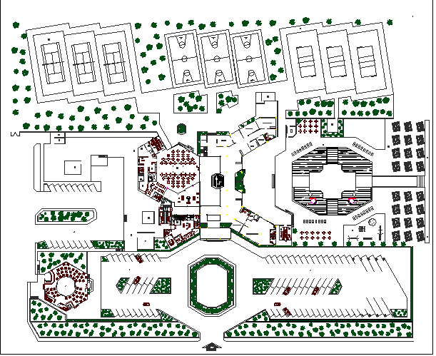 Architecture layout plan of hotel - Cadbull