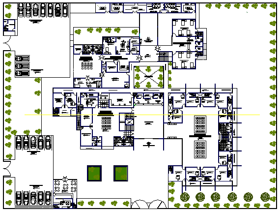 The Architecture Layout of Health Center Structure dwg file - Cadbull