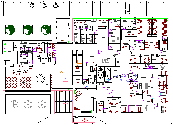 The Architecture Layout of Hospital dwg file - Cadbull