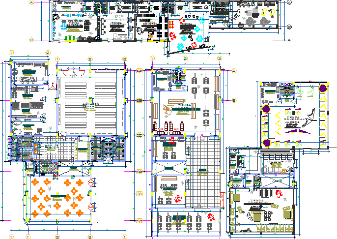 The architecture layout plan details of multi-story shopping mall dwg ...