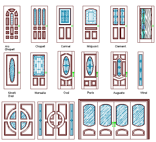 The architecture project of traditional door design dwg file - Cadbull