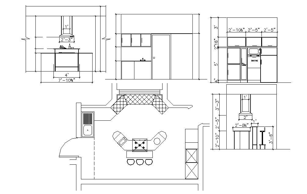 small kitchen design layout dwg