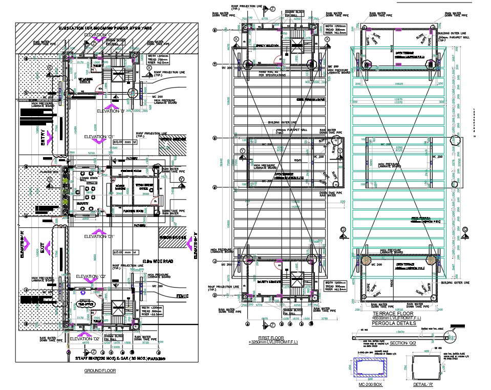 The 2D DWG drawing of the factory building section details. Download ...