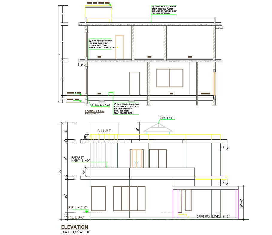 The AutoCAD DWG Drawing file showing the details of the Section plan ...