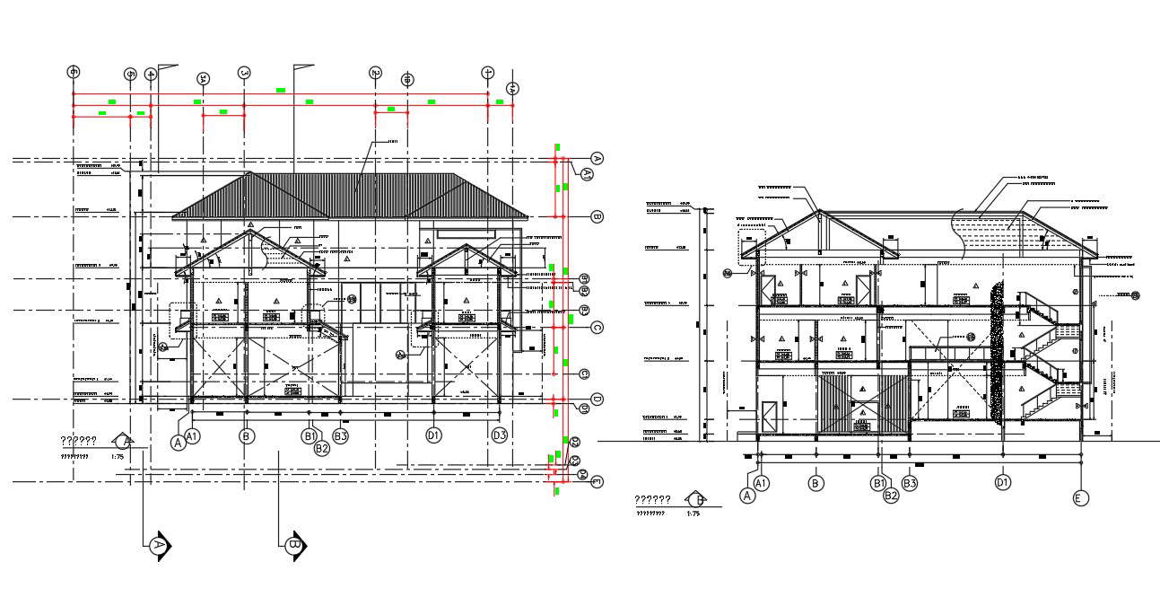 Complete Residence DWG Section for AutoCAD • Designs CAD