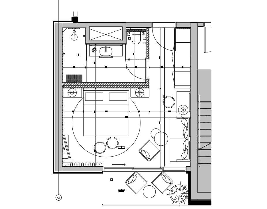 The CAD DWG Drawing File Having The Details Of The Hotel Room Floor Plan With The Attached