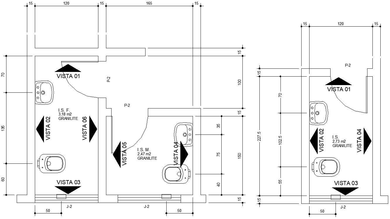 The Drawing file of the Public Toilet building floor plan and section