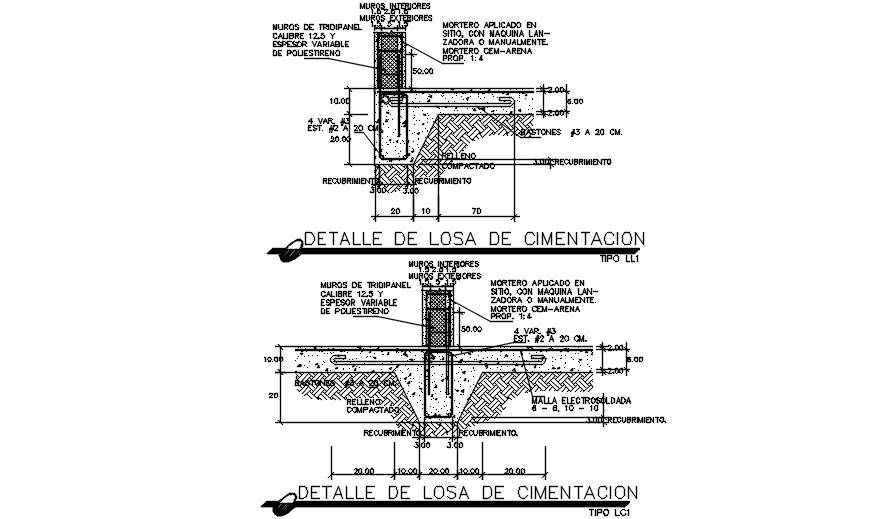 The Foundation slab detail drawing stated in this AutoCAD file ...