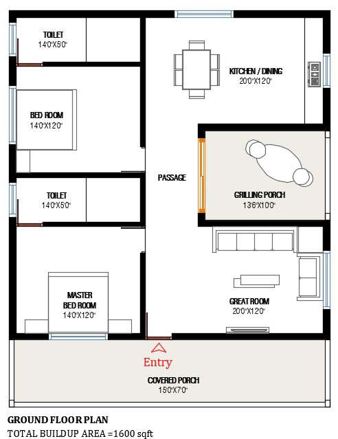 The attractive house plan is given in this cad file. Download this cad ...