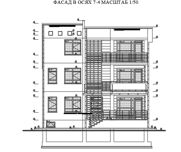 The back side elevation view of the 12x14m house building CAD model ...