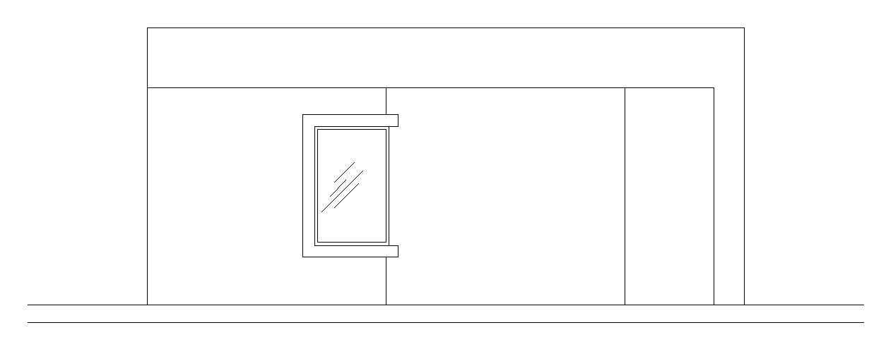 The back side elevation view of the 14x8m 1BHK house is given in this ...