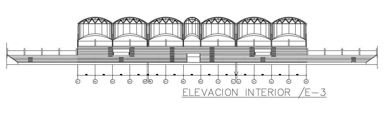 The Back Side Interior Elevation View Of The 160x86m Basketball Stadium