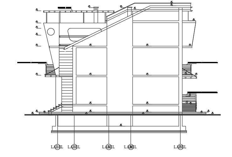 The Back Side Section View Of The 12x15m House Building Cad Model Is Given In This File Cadbull