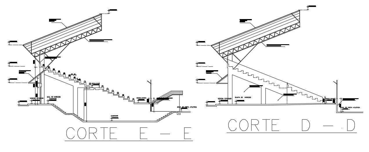 The Back Side Section View Of The 160x86m Basketball Stadium Building