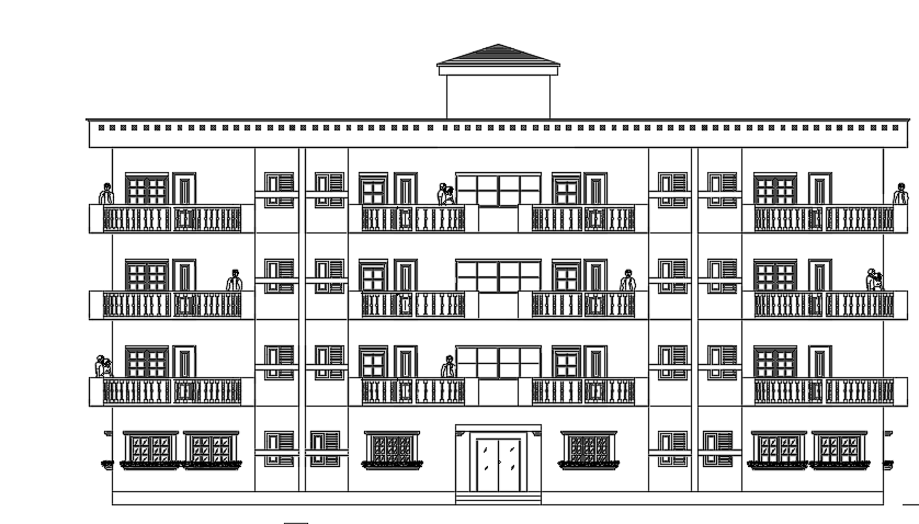 The Back Side View Of The 27x20m Apartment House Building 2d AutoCAD   Thebacksideviewofthe27x20mapartmenthousebuilding2dAutoCADdrawingisgivenTueJun2022044331 