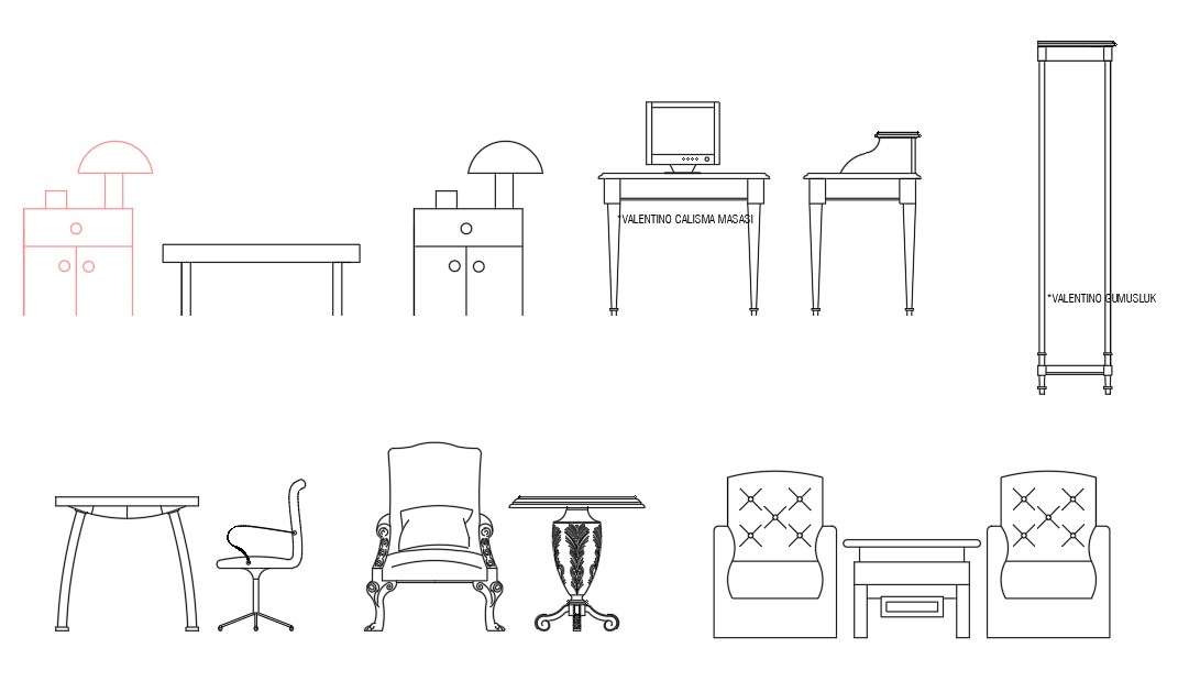 The cad drawings contain different types of furniture blocks. Download ...