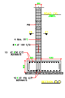 The column Detailed reinforcement is given in this 2D AutoCAD Drawing ...