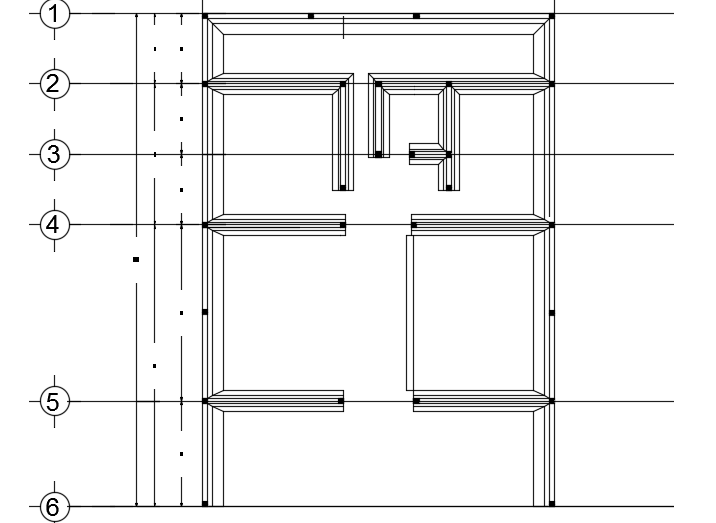 The Column And Beam Layout Of The 10x14m Simple 2bhk House Plan Autocad Drawing Cadbull 9483